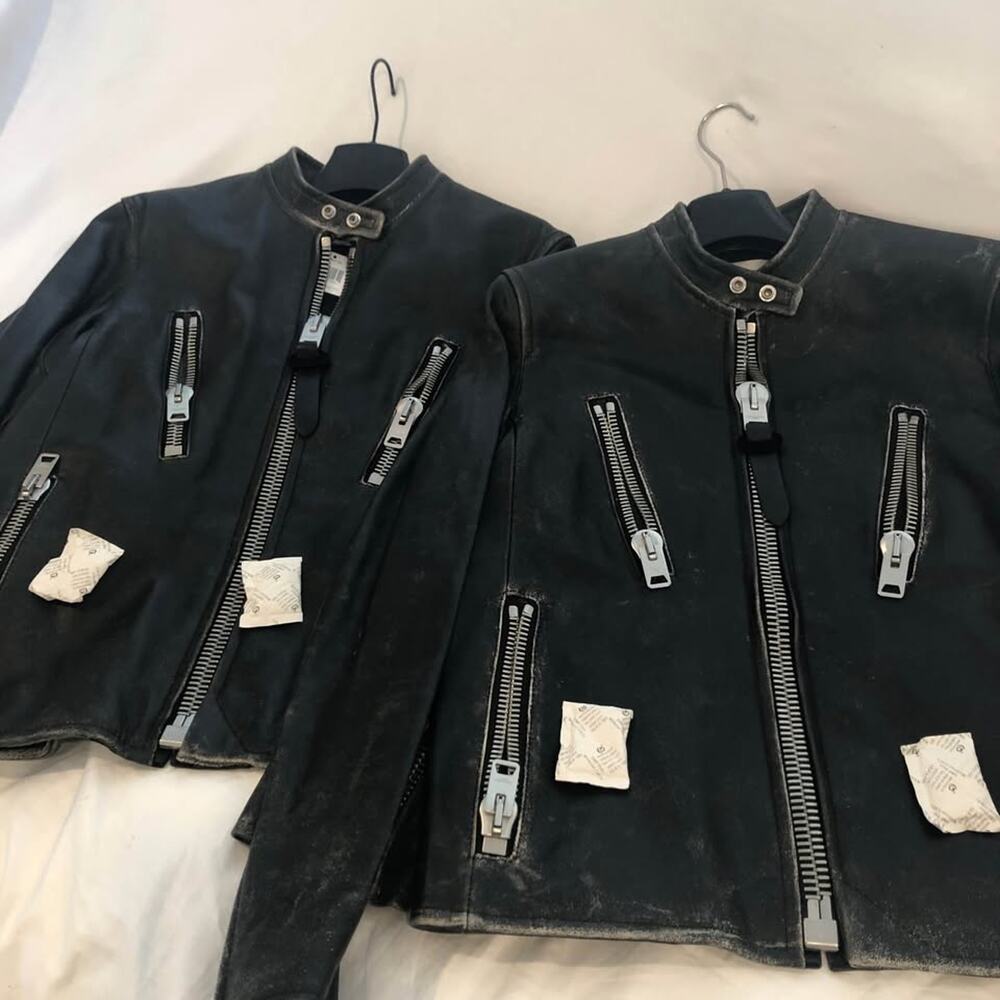 2 Coach 1941 Rubbed Leather Racer Jackets - Size EU 46/US 36 - Matching Pair